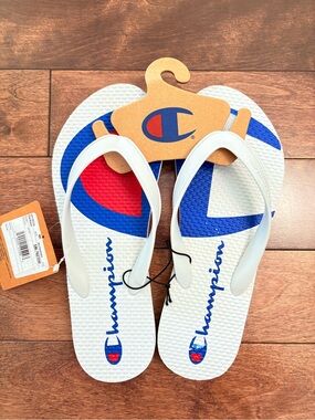 New Champion White Logo Flip Flops - Women's Size 7